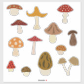 Herbstpilze Vinyl Stickers Aufkleber (Blatt)