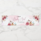 Herbstpink Pumpkin Floral Girl Dusche Wasserflaschenetikett (Einzelnes Label)