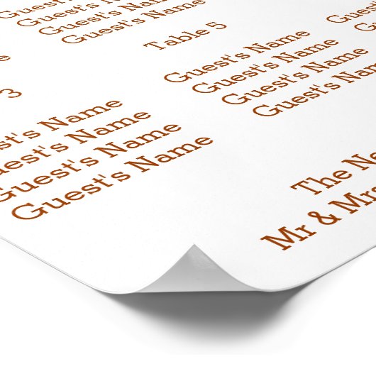 Herbstplanungs-Hochzeitsplan Poster (Ecke)