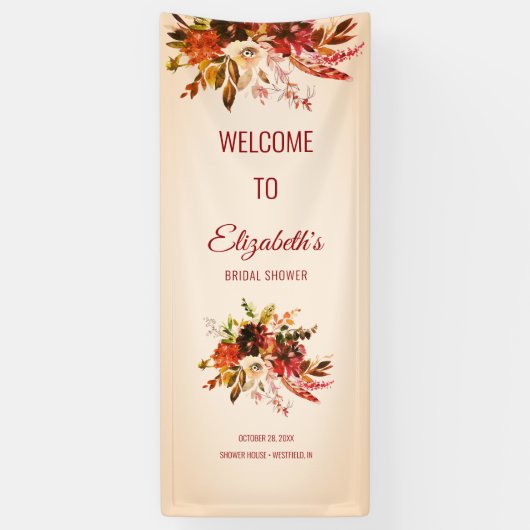 Herbstplendor errötete Elfenbeinküste Brautparty Banner (Vertikal)