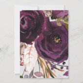 Herbstplum Hochzeit Speichern Sie das Datum Wasser Einladung (Rückseite)