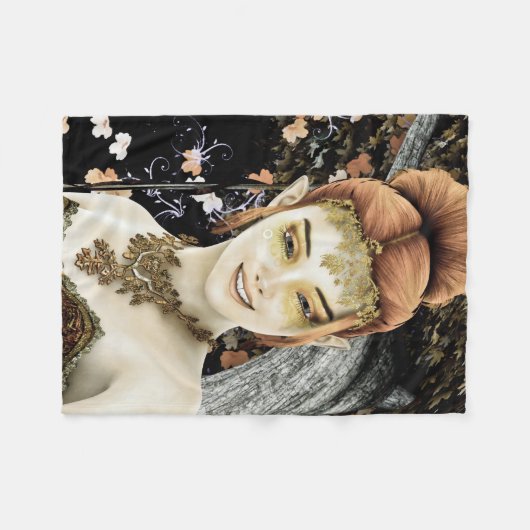 Herbstprinzen Fleecedecke (Vorderseite (Horizontal))