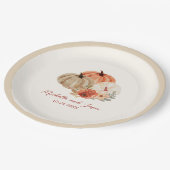 Herbstpumpen Blume Elegant Fallend in Liebe Pappteller (Schrägansicht)