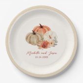 Herbstpumpen Blume Elegant Fallend in Liebe Pappteller (Vorderseite)