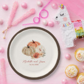 Herbstpumpen Blume Elegant Fallend in Liebe Pappteller (Party)