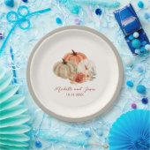 Herbstpumpen Blume Elegant Fallend in Liebe Pappteller (Party)