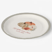 Herbstpumpen Blume Elegant Fallend in Liebe Pappteller (Schrägansicht)