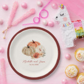 Herbstpumpen Blume Elegant Fallend in Liebe Pappteller (Party)