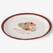 Herbstpumpen Blume Elegant Fallend in Liebe Pappteller (Schrägansicht)