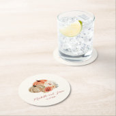 Herbstpumpen Blume Elegant Fallend in Liebe Runder Pappuntersetzer (Vor Ort)