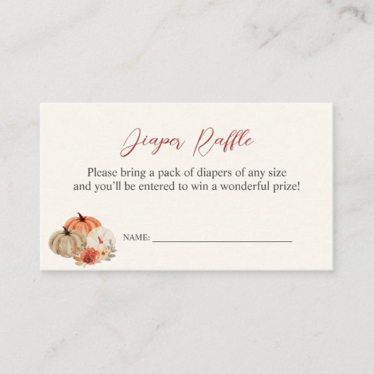 Herbstpumpen Blume Windelwölfe Begleitkarte (Vorderseite)