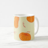 Herbstpumpen: Doodle Orange Muster. Kaffeetasse (VorderseiteRechts)