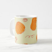 Herbstpumpen: Doodle Orange Muster. Kaffeetasse (Vorderseite Links)