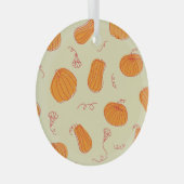 Herbstpumpen: Doodle Orange Muster. Ornament Aus Glas (Vorderseite Rechts)
