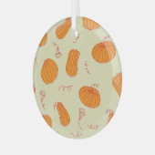Herbstpumpen: Doodle Orange Muster. Ornament Aus Glas (Vorderseite links)