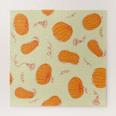 Herbstpumpen: Doodle Orange Muster. Puzzle (Horizontal)