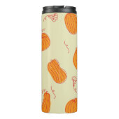 Herbstpumpen: Doodle Orange Muster. Thermosbecher (Rückseite)