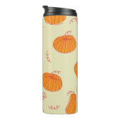 Herbstpumpen: Doodle Orange Muster. Thermosbecher (Nach rechts gedreht)