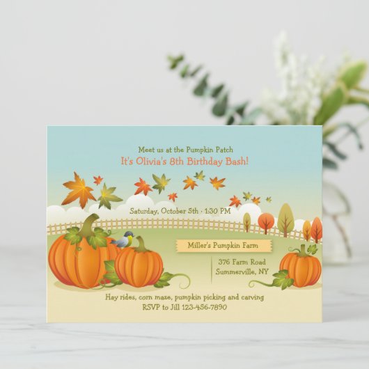 Herbstpumpen - Einladung (Stehend Vorderseite)