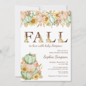 Herbstpumpen fallen in Liebe Kinderdusche Einladung (Vorderseite)