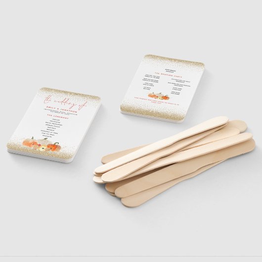 Herbstpumpen Florals Glitzer Hochzeitsprogramm Fächer (Non-assembled)