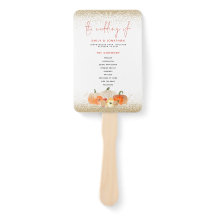 Herbstpumpen Florals Glitzer Hochzeitsprogramm