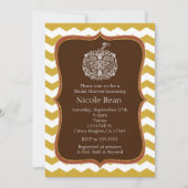 Herbstpumpen & Gold Zickzack Elegante Einladung (Vorderseite)