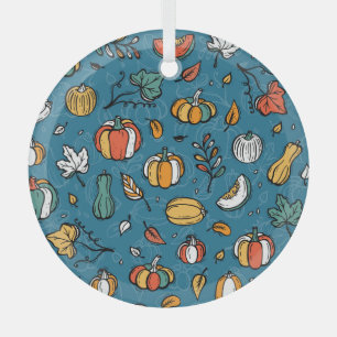 Herbstpumpen: Handgezogene Gemüse Ornament Aus Glas