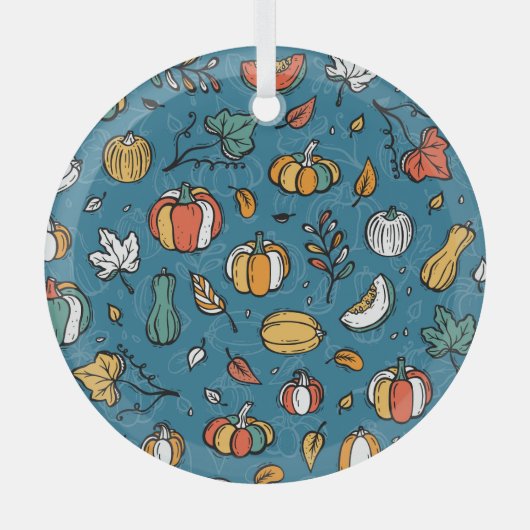 Herbstpumpen: Handgezogene Gemüse Ornament Aus Glas (Vorderseite)
