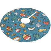 Herbstpumpen: Handgezogene Gemüse Polyester Weihnachtsbaumdecke (Schrägansicht)