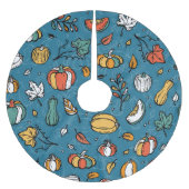 Herbstpumpen: Handgezogene Gemüse Polyester Weihnachtsbaumdecke (Vorderseite)