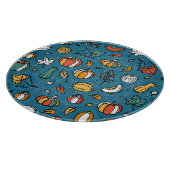 Herbstpumpen: Handgezogene Gemüse Schneidebrett (Ecke)