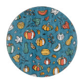 Herbstpumpen: Handgezogene Gemüse Schneidebrett (Vorderseite)