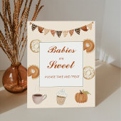 Herbstpumpen Kinder sind eine süße Babydusche Sockelschild