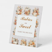 Herbstpumpen Kinder sind eine süße Babydusche Sockelschild (Vorderseite)