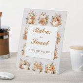 Herbstpumpen Kinder sind eine süße Babydusche Sockelschild (In SItu)