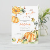 Herbstpumpen Kinderdusche Einladung (Stehend Vorderseite)