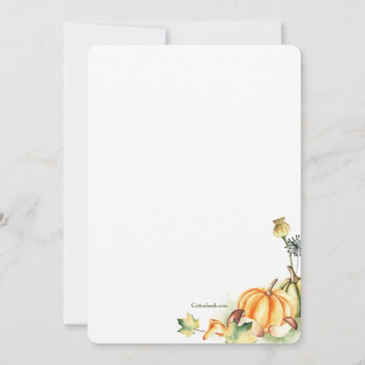 Herbstpumpen Kinderdusche Einladung (Rückseite)