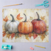 Herbstpumpen mit Blätter Decoupage Seidenpapier (Basteln)
