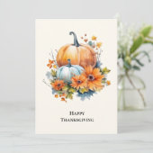 Herbstpumpen mit Blume Erntedank Feiertagskarte (Stehend Vorderseite)