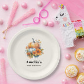 Herbstpumpen mit Blume und Blättern Geburtstag Pappteller (Party)