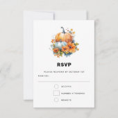 Herbstpumpen mit Blume und Foliage-Hochzeit RSVP Karte (Vorderseite)