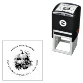 Herbstpumpen mit Blume und Foliante-Adresse Permastempel (Beispiel)