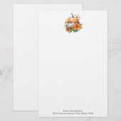 Herbstpumpen mit Blume und Folies Briefpapier (Vorne/Hinten)