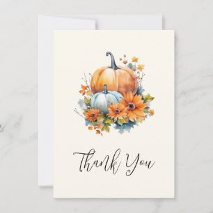 Herbstpumpen mit Blume und Folies Dankeskarte