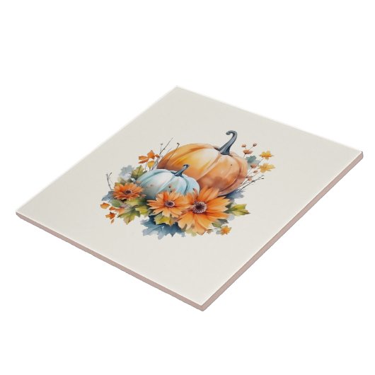 Herbstpumpen mit Blume und Folies Fliese (Seite)