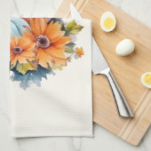 Herbstpumpen mit Blume und Folies Geschirrtuch (Viertel Falte)