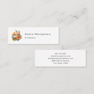 Herbstpumpen mit Blume und Folies Mini Visitenkarte