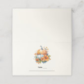 Herbstpumpen mit Blume und Folies Platzkarte (Außenseite Aufgefaltet)