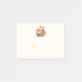 Herbstpumpen mit Blume und Folies Post-it Klebezettel